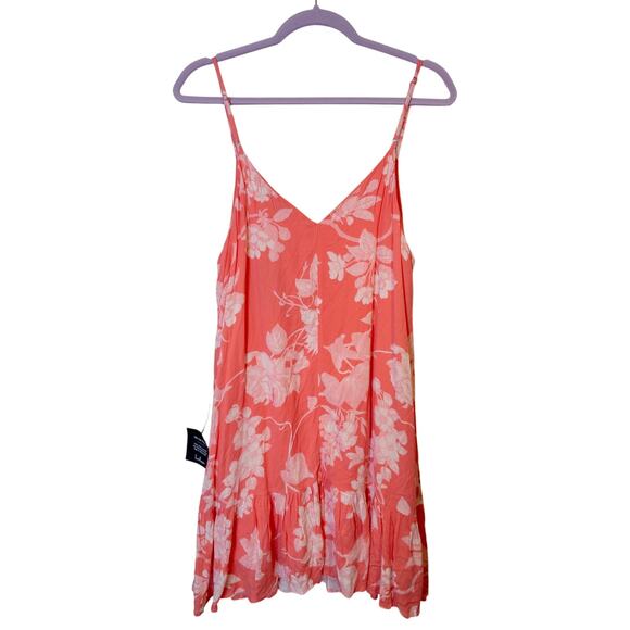 Lulu’s NWT Garden Bloom Coral and White Floral Print Ruffled Shift Dress Medium - Picture 6 of 8